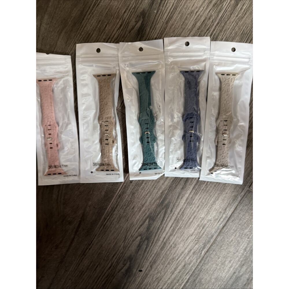 Watch Bands for Apple 5 Pk Beige Pink Brown Teal and Blue Watch Straps 38,40,41